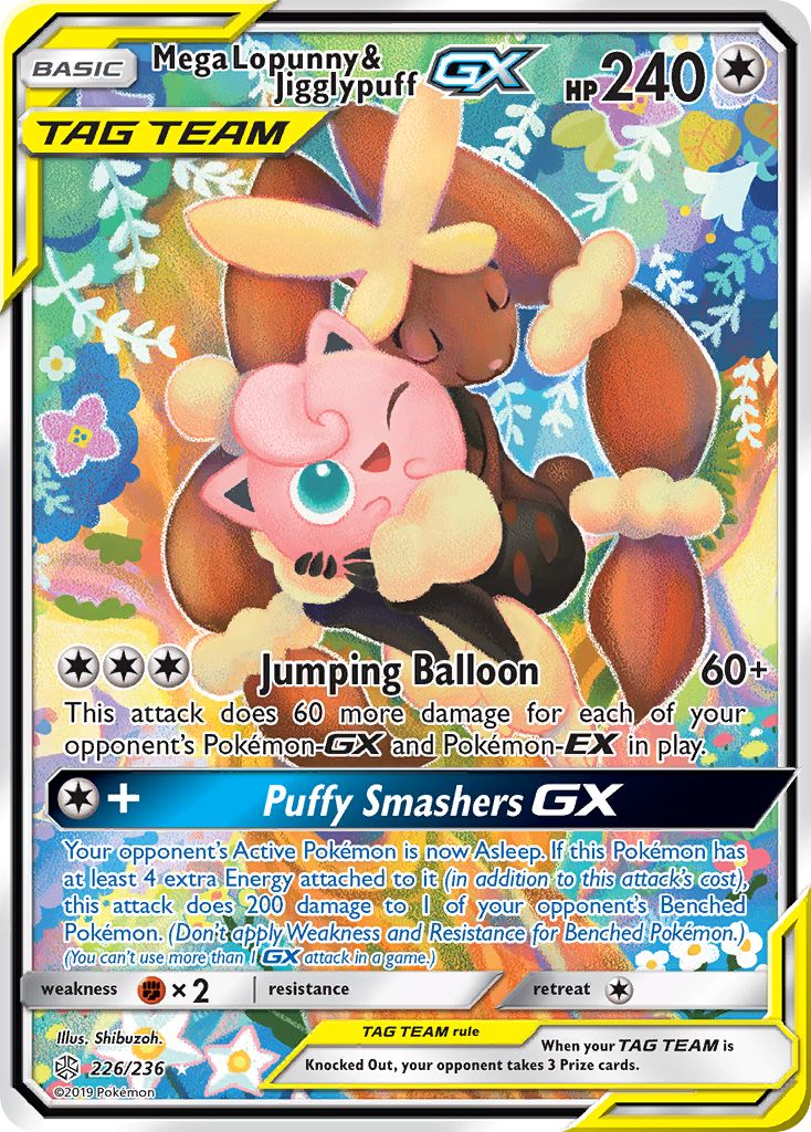 Mega Lopunny & Jigglypuff GX (226/236) [Sun & Moon: Cosmic Eclipse] | Play N Trade Winnipeg