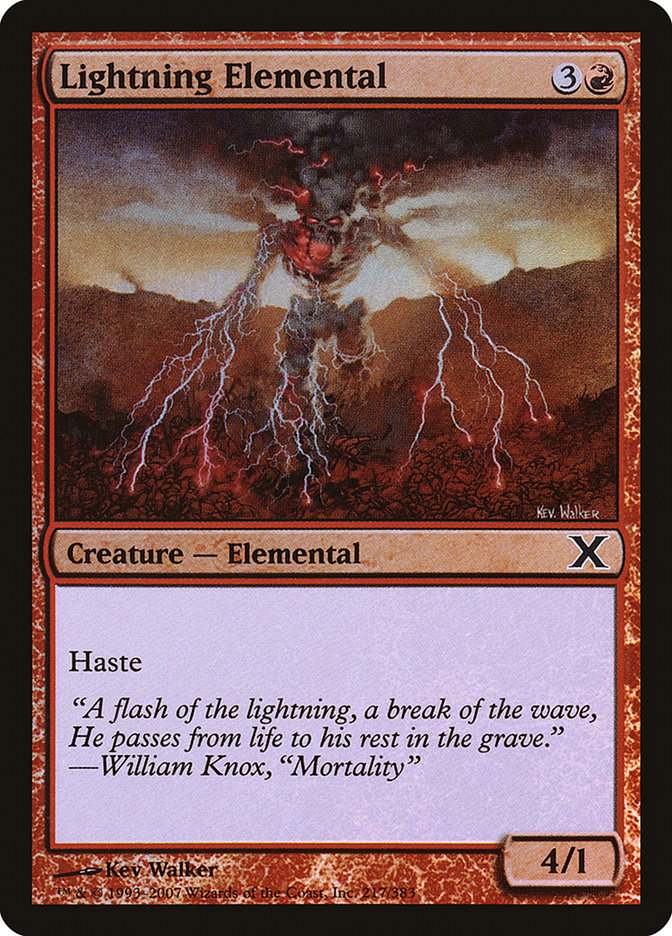 Lightning Elemental (Premium Foil) [Tenth Edition] | Play N Trade Winnipeg