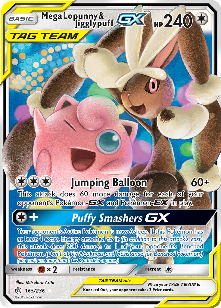 Mega Lopunny & Jigglypuff GX (165/236) [Sun & Moon: Cosmic Eclipse] | Play N Trade Winnipeg