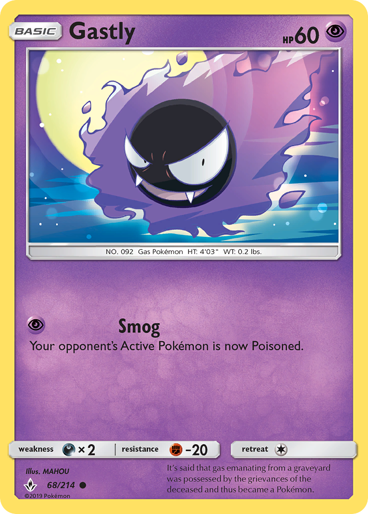 Gastly (68/214) [Sun & Moon: Unbroken Bonds] | Play N Trade Winnipeg