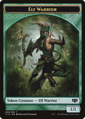 Elephant // Elf Warrior Double-sided Token [Commander 2014 Tokens] | Play N Trade Winnipeg