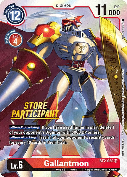 Gallantmon [BT2-020] (Store Participant) [Release Special Booster Promos] | Play N Trade Winnipeg