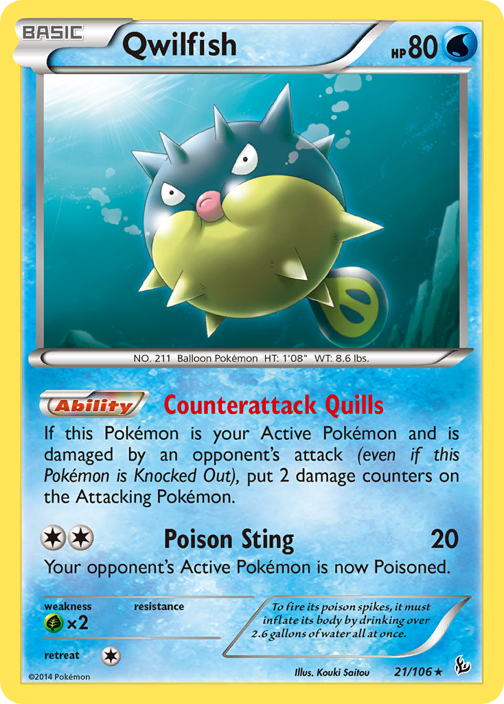 Qwilfish (21/106) [XY: Flashfire] | Play N Trade Winnipeg