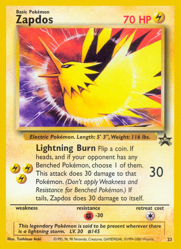 Zapdos (23) [Wizards of the Coast: Black Star Promos] | Play N Trade Winnipeg