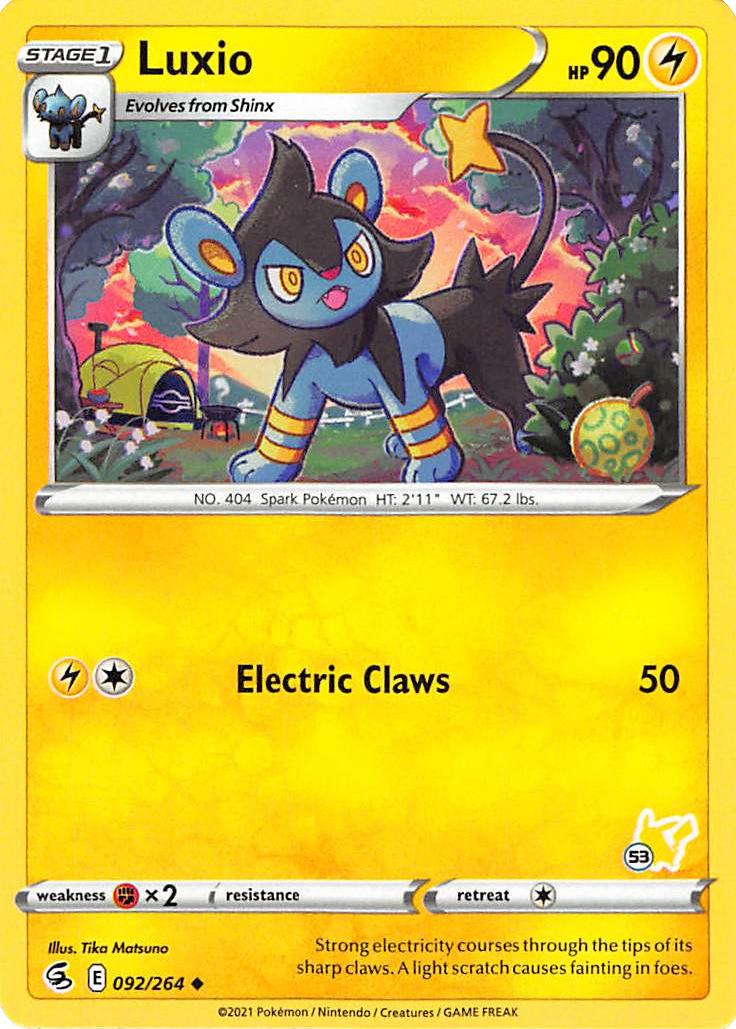 Luxio (092/264) (Pikachu Stamp #53) [Battle Academy 2022] | Play N Trade Winnipeg