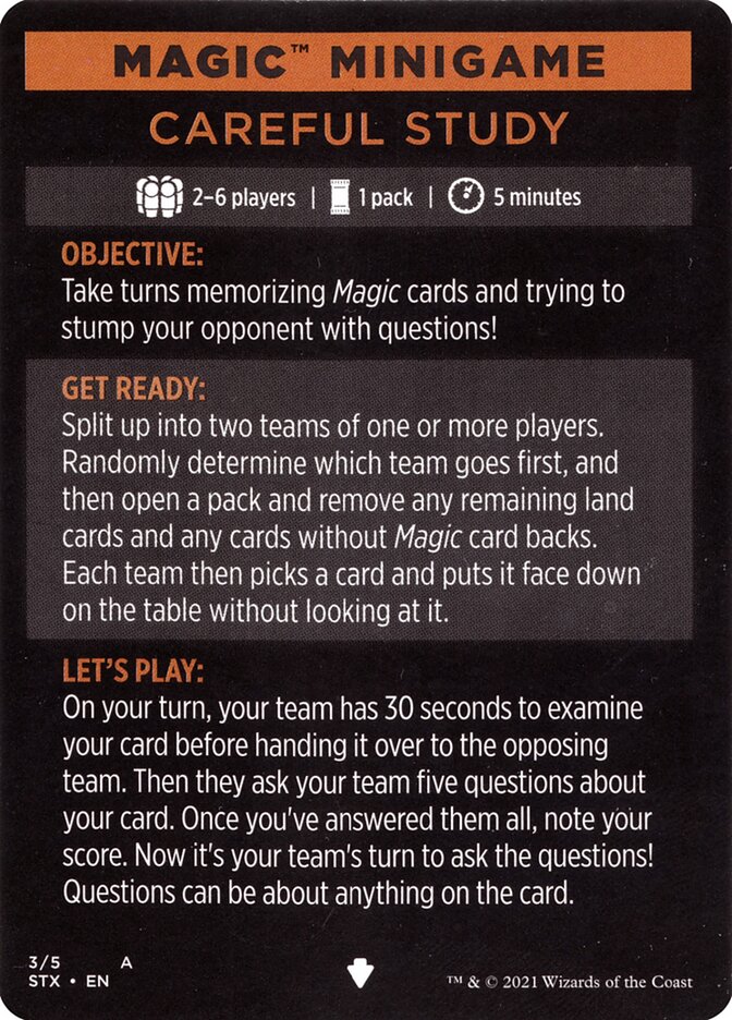 Careful Study (Magic Minigame) [Strixhaven: School of Mages Minigame] | Play N Trade Winnipeg