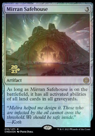 Mirran Safehouse [Phyrexia: All Will Be One Prerelease Promos] | Play N Trade Winnipeg