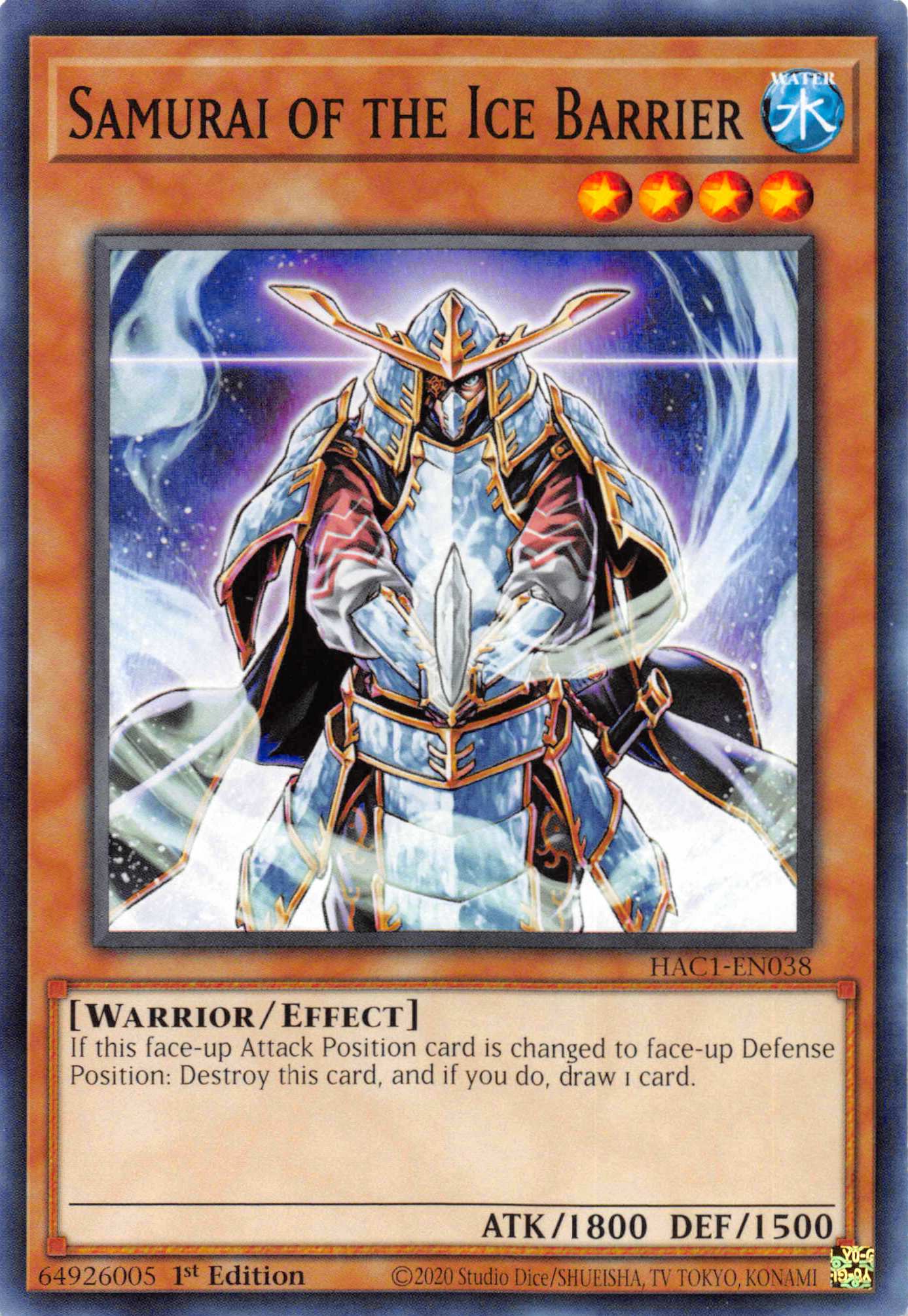 Samurai of the Ice Barrier (Duel Terminal) [HAC1-EN038] Parallel Rare | Play N Trade Winnipeg