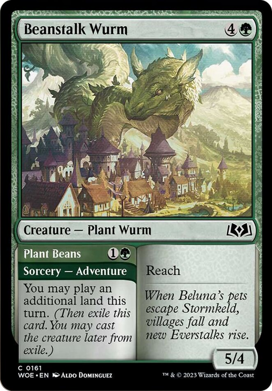 Beanstalk Wurm // Plant Beans [Wilds of Eldraine] | Play N Trade Winnipeg