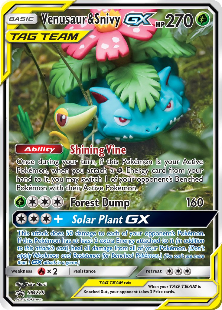 Venusaur & Snivy GX (SM229) [Sun & Moon: Black Star Promos] | Play N Trade Winnipeg