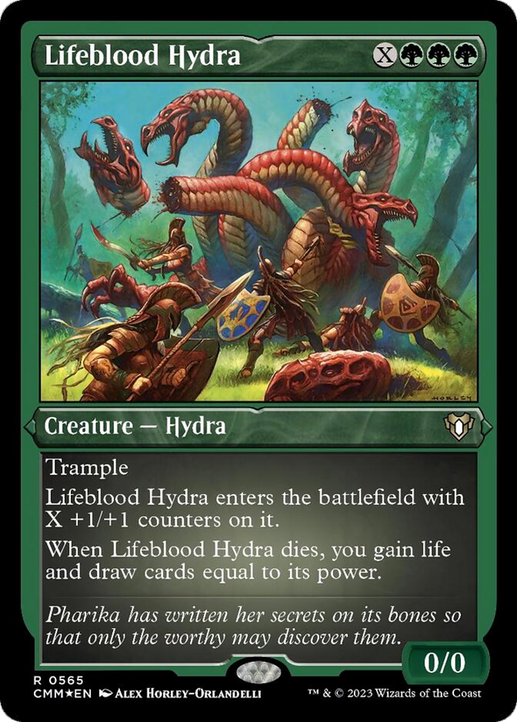 Lifeblood Hydra (Foil Etched) [Commander Masters] | Play N Trade Winnipeg