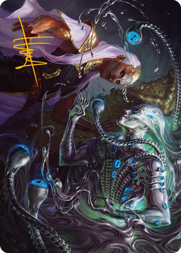 Mirage Mockery Art Card (Gold-Stamped Signature) [Phyrexia: All Will Be One Art Series] | Play N Trade Winnipeg