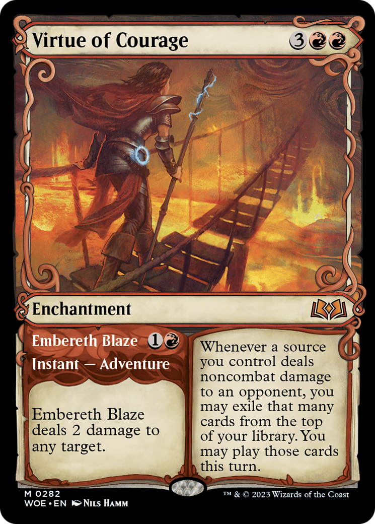 Virtue of Courage // Embereth Blaze (Showcase) [Wilds of Eldraine] | Play N Trade Winnipeg