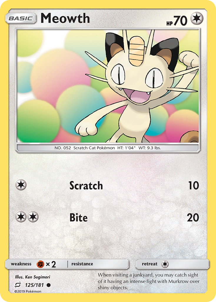 Meowth (125/181) [Sun & Moon: Team Up] | Play N Trade Winnipeg