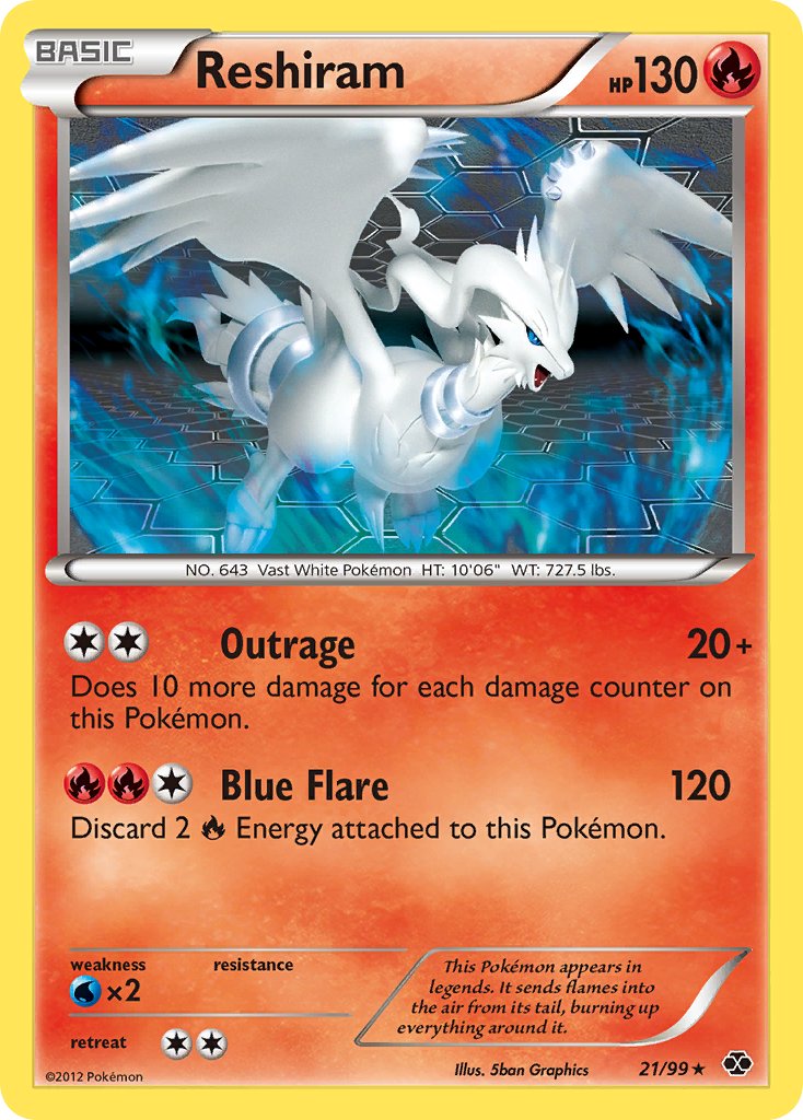 Reshiram (21/99) (Theme Deck Exclusive) [Black & White: Next Destinies] | Play N Trade Winnipeg