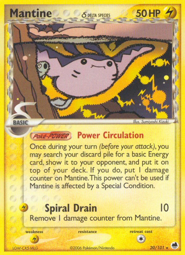 Mantine (20/101) (Delta Species) [EX: Dragon Frontiers] | Play N Trade Winnipeg