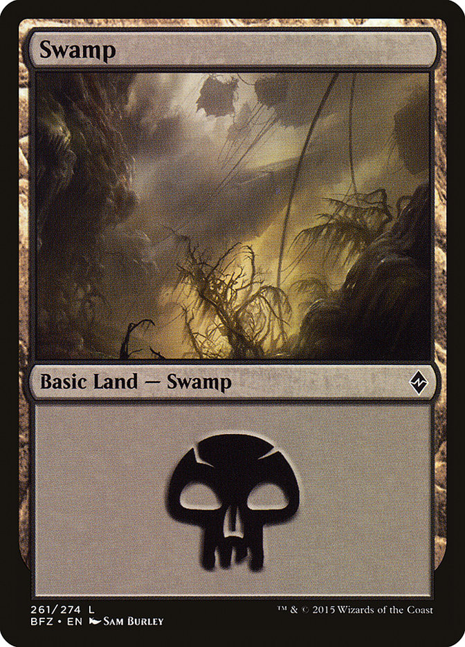 Swamp (261a) [Battle for Zendikar] | Play N Trade Winnipeg