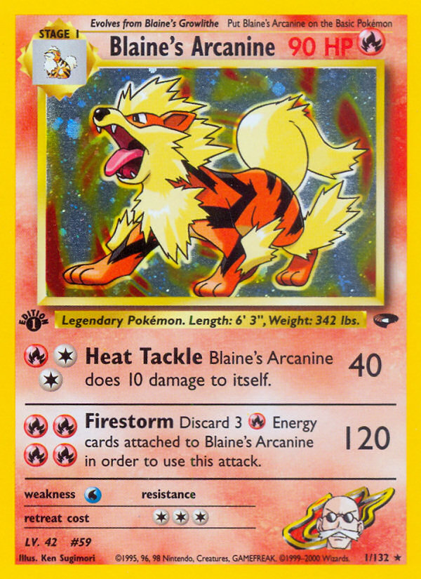 Blaine's Arcanine (1/132) [Gym Challenge 1st Edition] | Play N Trade Winnipeg