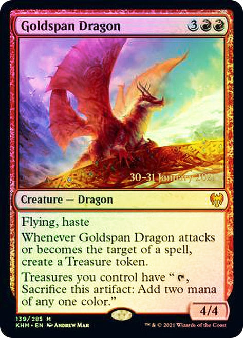 Goldspan Dragon [Kaldheim Prerelease Promos] | Play N Trade Winnipeg