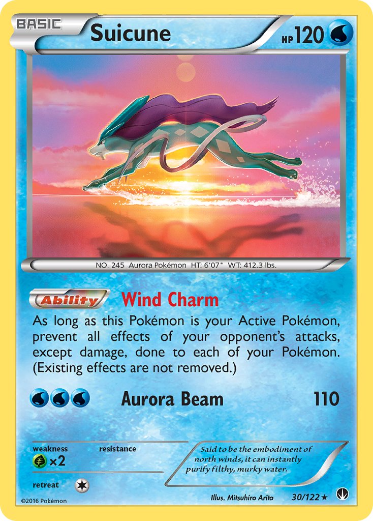 Suicune (30/122) (Cosmos Holo) (Blister Exclusive) [XY: BREAKpoint] | Play N Trade Winnipeg