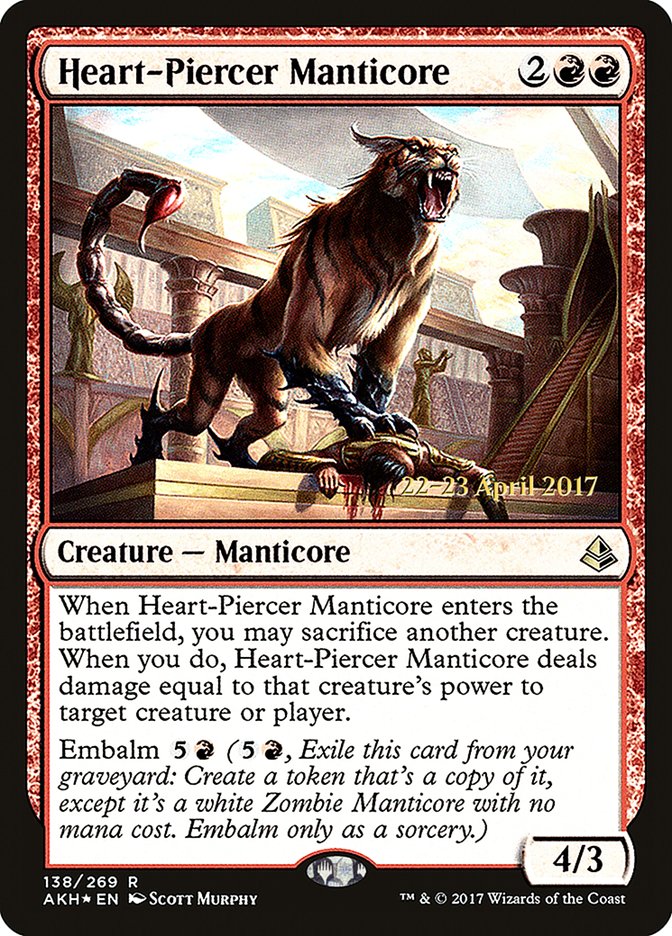 Heart-Piercer Manticore  [Amonkhet Prerelease Promos] | Play N Trade Winnipeg