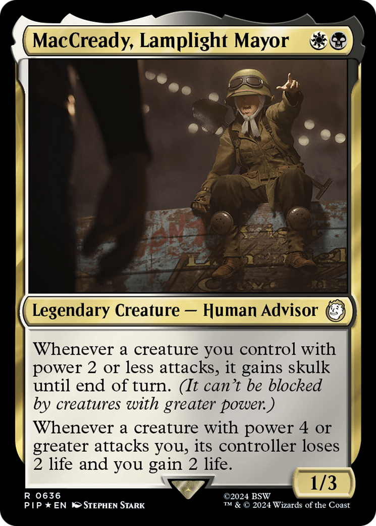 MacCready, Lamplight Mayor (Surge Foil) [Fallout] | Play N Trade Winnipeg