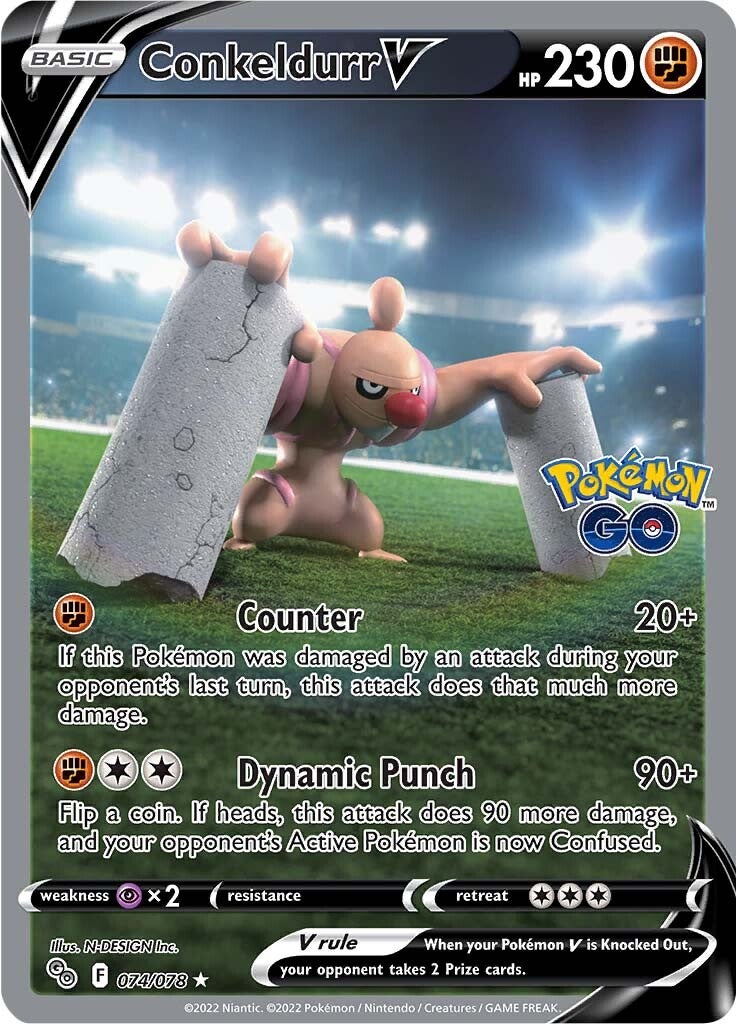 Conkeldurr V (074/078) [Pokémon GO] | Play N Trade Winnipeg