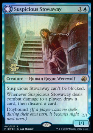 Suspicious Stowaway // Seafaring Werewolf [Innistrad: Midnight Hunt Prerelease Promos] | Play N Trade Winnipeg