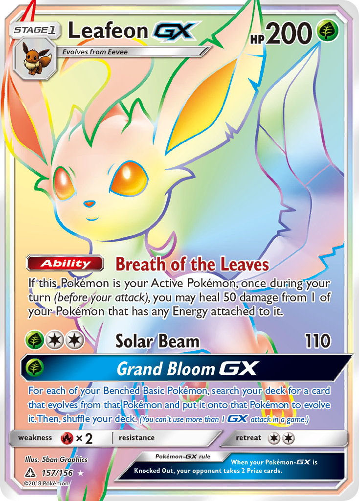 Leafeon GX (157/156) [Sun & Moon: Ultra Prism] | Play N Trade Winnipeg