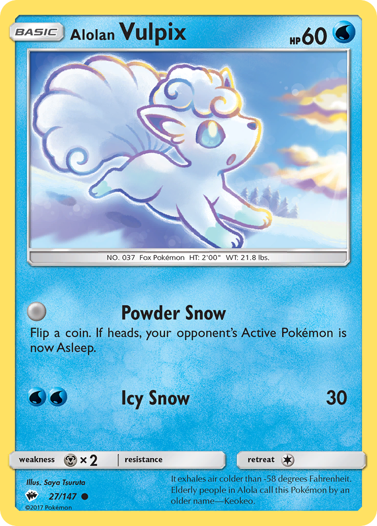 Alolan Vulpix (27/147) [Sun & Moon: Burning Shadows] | Play N Trade Winnipeg