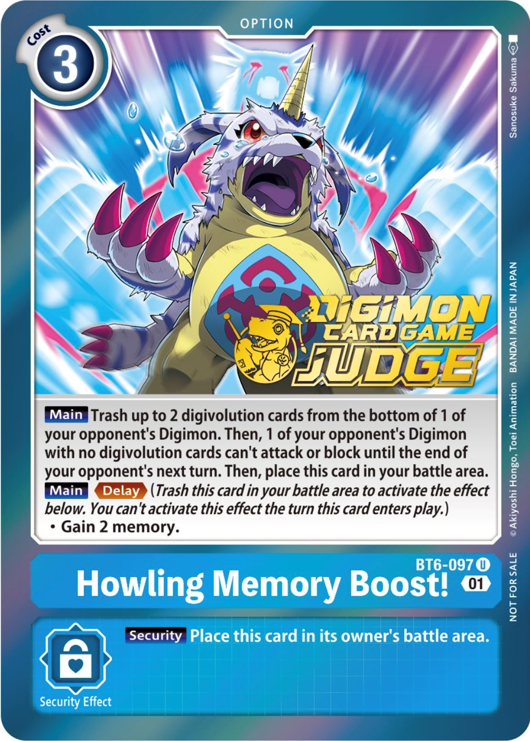 Howling Memory Boost! [BT6-097] (Judge Pack 3) [Double Diamond Promos] | Play N Trade Winnipeg