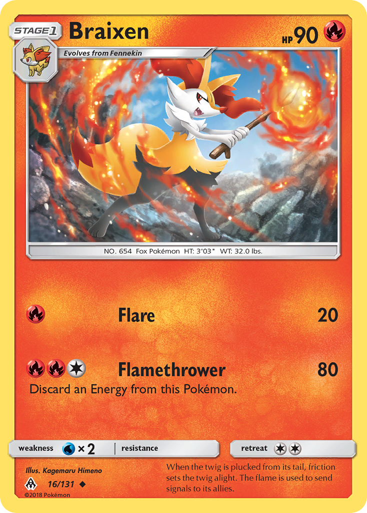 Braixen (16/131) [Sun & Moon: Forbidden Light] | Play N Trade Winnipeg