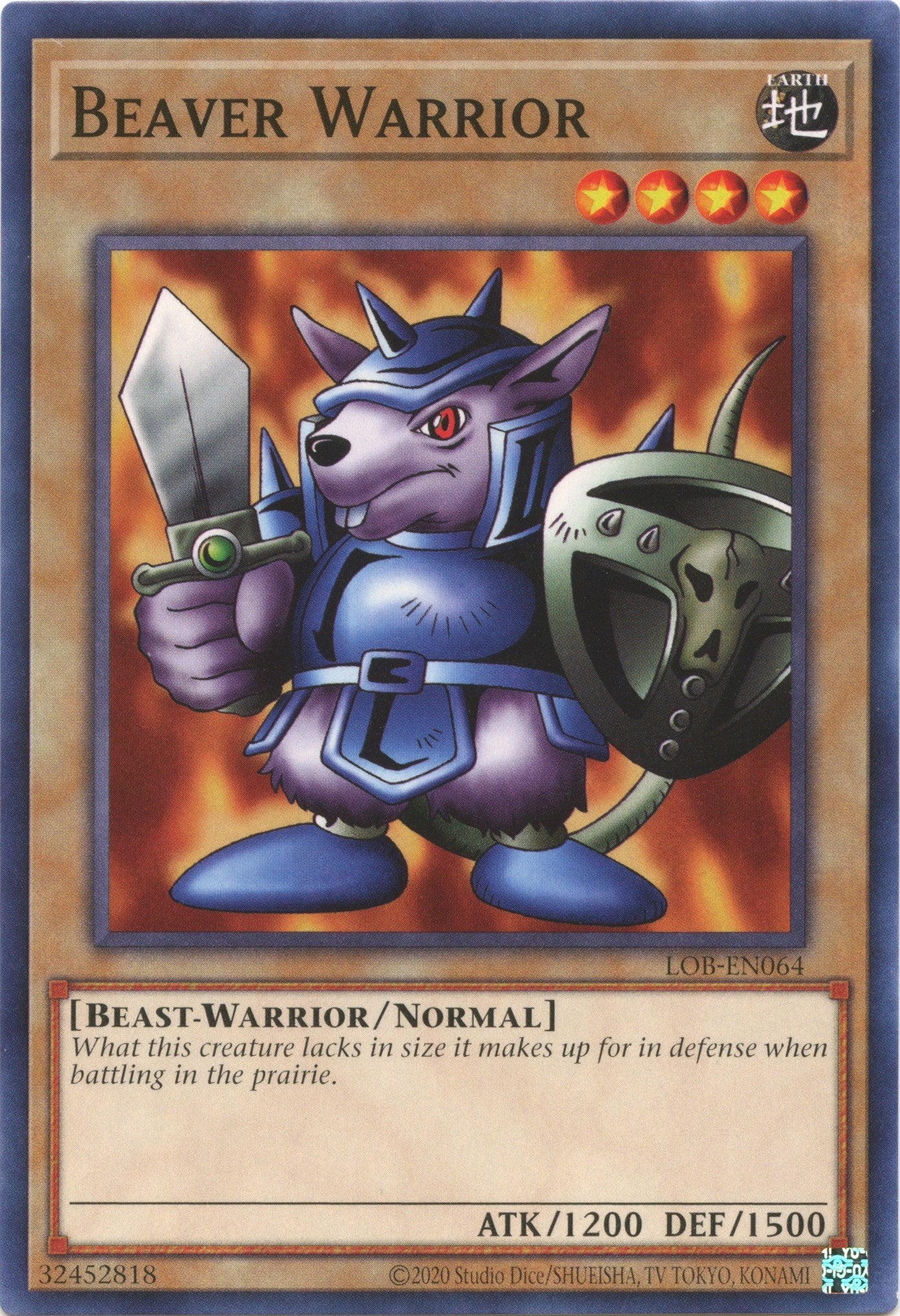 Beaver Warrior (25th Anniversary) [LOB-EN064] Common | Play N Trade Winnipeg