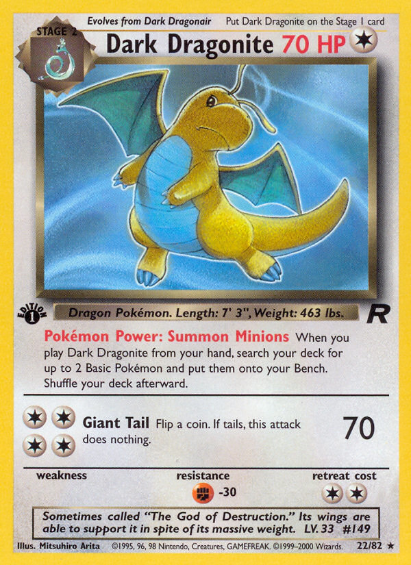 Dark Dragonite (22/82) [Team Rocket 1st Edition] | Play N Trade Winnipeg