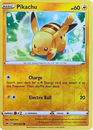 Pikachu (065/202) (Reverse Cosmos Holo) [Sword & Shield: Base Set] | Play N Trade Winnipeg