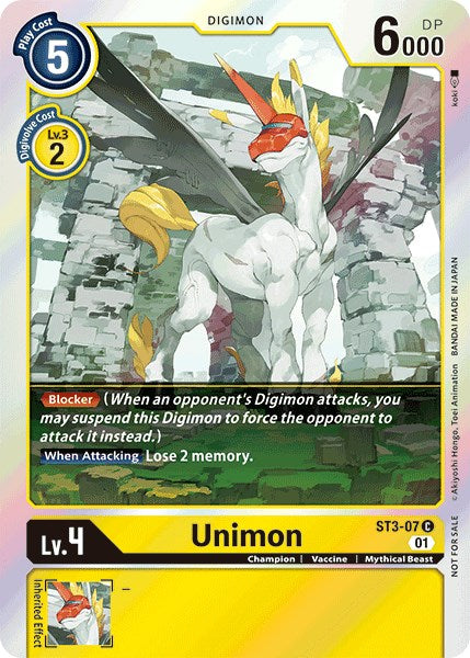 Unimon [ST3-07] (Official Tournament Pack Vol.4) [Starter Deck: Heaven's Yellow Promos] | Play N Trade Winnipeg