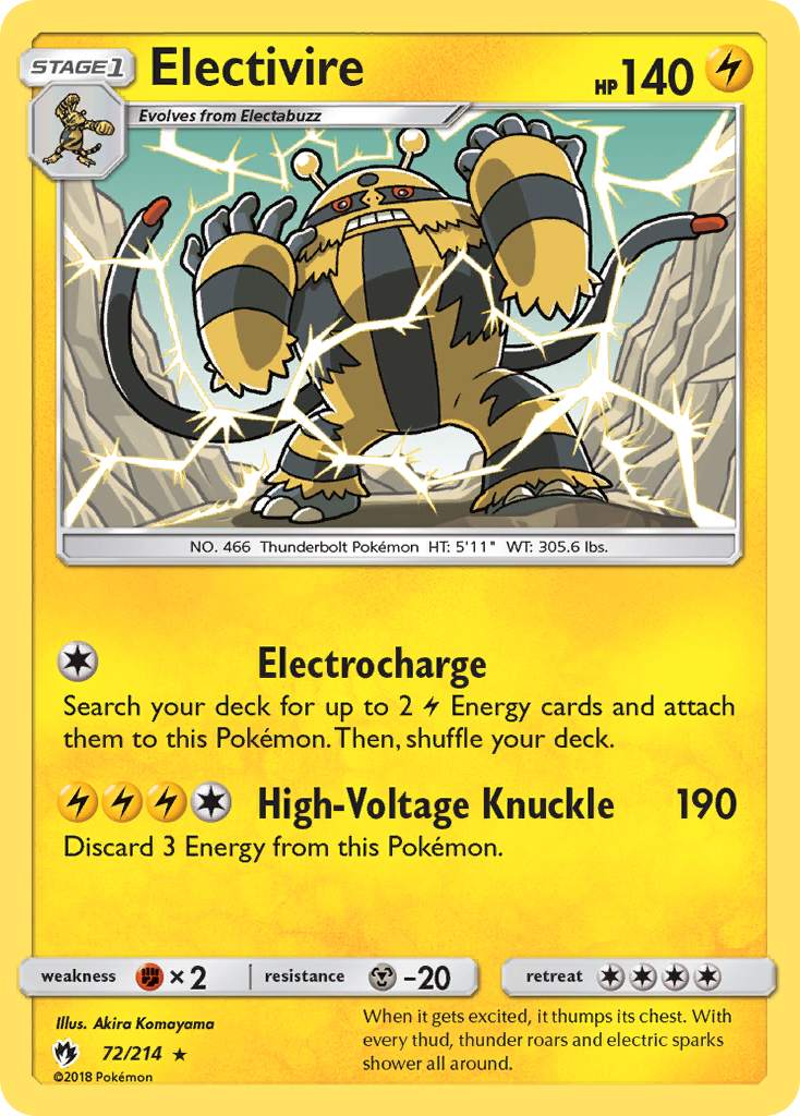 Electivire (72/214) [Sun & Moon: Lost Thunder] | Play N Trade Winnipeg