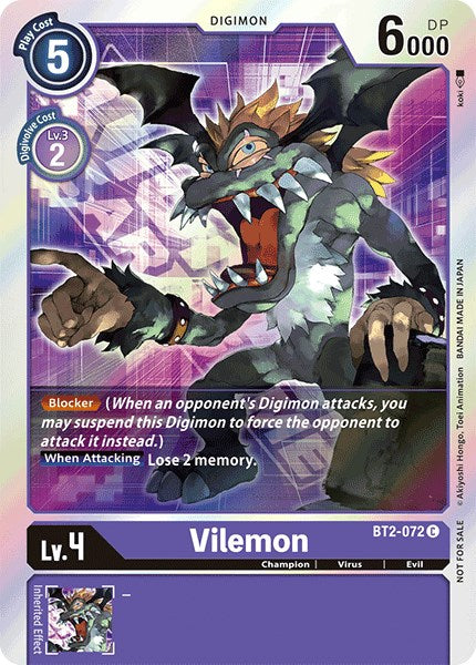 Vilemon [BT2-072] (Event Pack 1) [Release Special Booster Promos] | Play N Trade Winnipeg