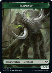 Elephant // Treasure Double-sided Token [Dominaria United Commander Tokens] | Play N Trade Winnipeg