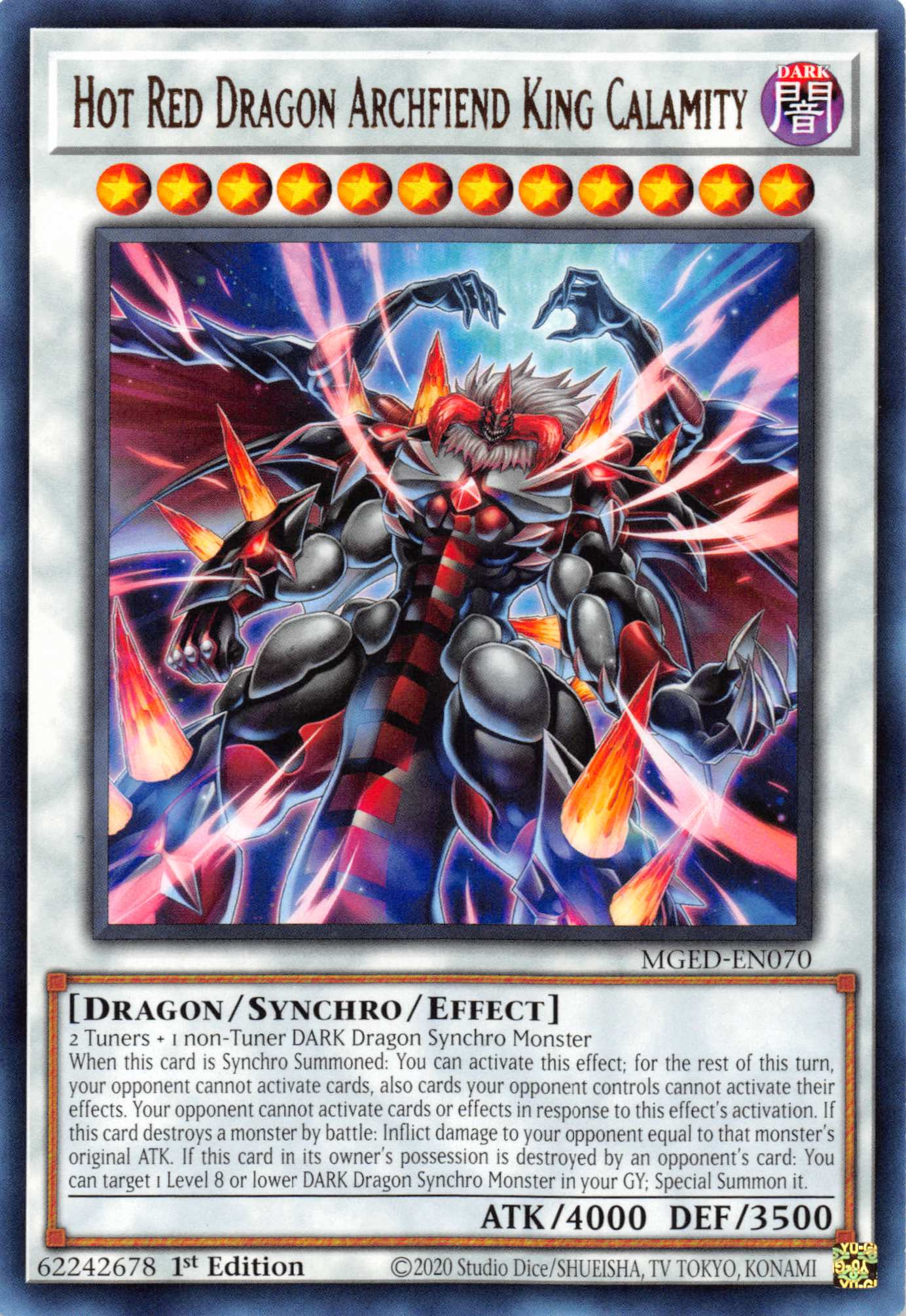 Hot Red Dragon Archfiend King Calamity [MGED-EN070] Rare | Play N Trade Winnipeg