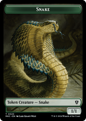 Snake // Morph Double-Sided Token [Murders at Karlov Manor Commander Tokens] | Play N Trade Winnipeg