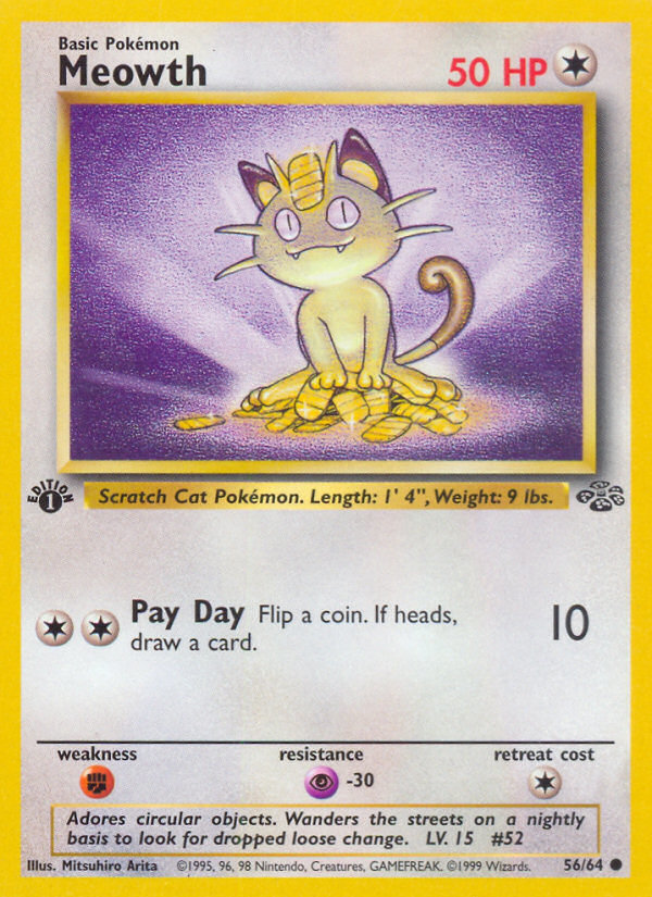 Meowth (56/64) [Jungle 1st Edition] | Play N Trade Winnipeg