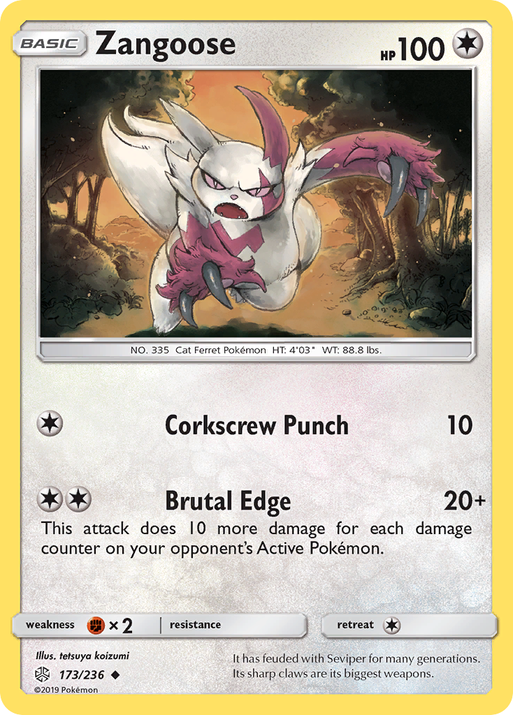 Zangoose (173/236) [Sun & Moon: Cosmic Eclipse] | Play N Trade Winnipeg