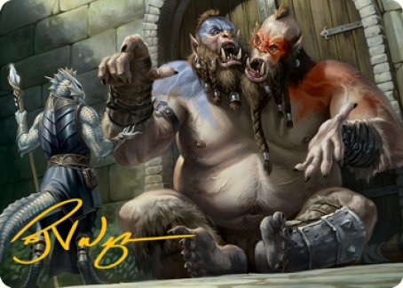 Ettin Art Card (Gold-Stamped Signature) [Dungeons & Dragons: Adventures in the Forgotten Realms Art Series] | Play N Trade Winnipeg
