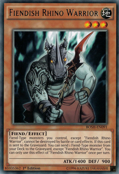 Fiendish Rhino Warrior [BOSH-EN091] Rare | Play N Trade Winnipeg