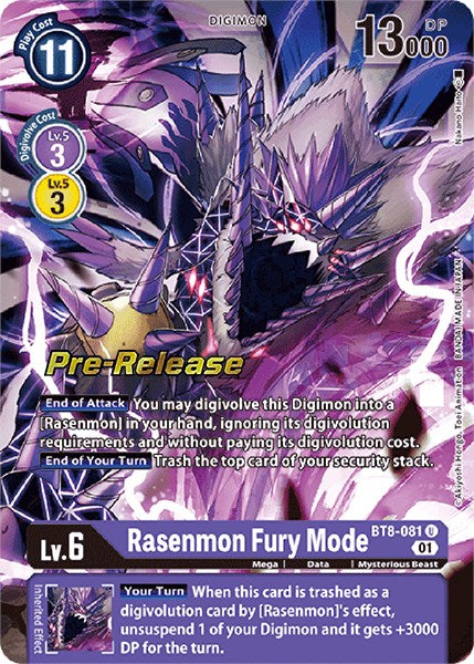 Rasenmon: Fury Mode [BT8-081] [New Awakening Pre-Release Cards] | Play N Trade Winnipeg