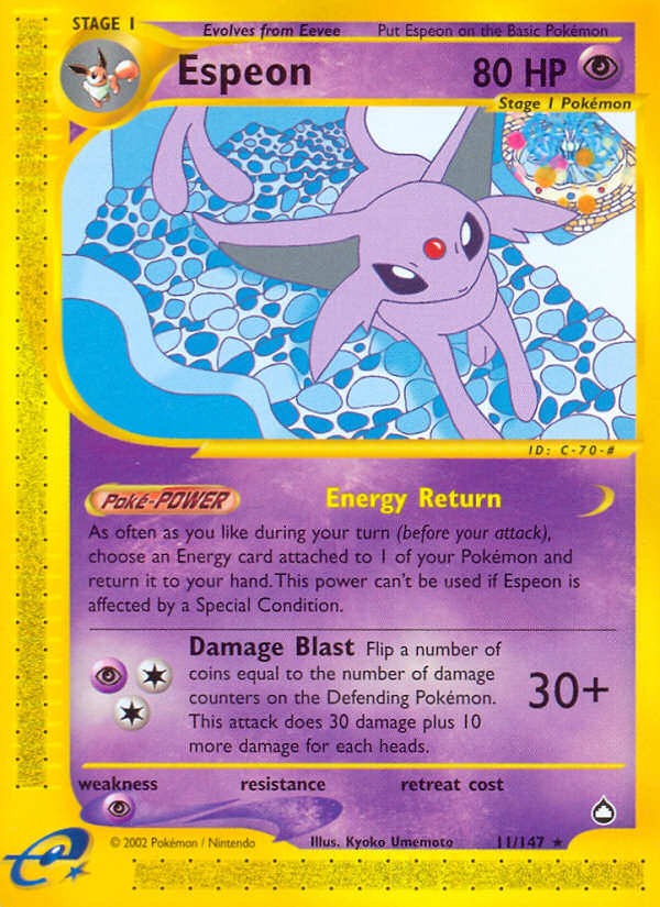 Espeon (11/147) [Aquapolis] | Play N Trade Winnipeg