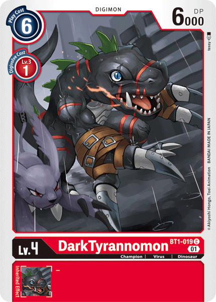 DarkTyrannomon [BT1-019] (Alternative Art) [Starter Deck: Gallantmon] | Play N Trade Winnipeg