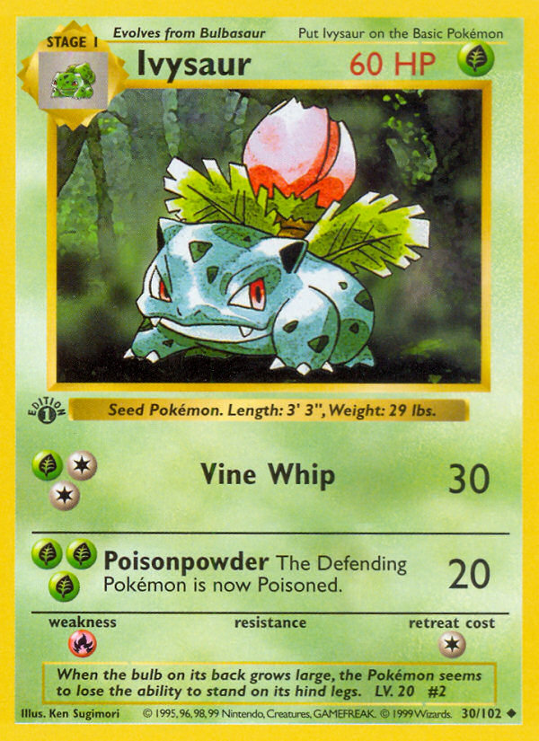 Ivysaur (30/102) (Shadowless) [Base Set 1st Edition] | Play N Trade Winnipeg