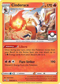 Cinderace (034/202) (League Promo) [Sword & Shield: Base Set] | Play N Trade Winnipeg